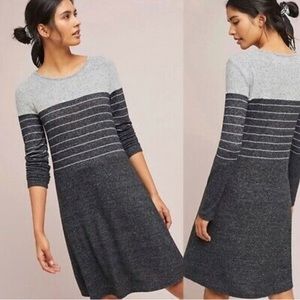 Anthropologie Knit Sweater Dress by Ella Mara, Heather Gray Colorblock, size S